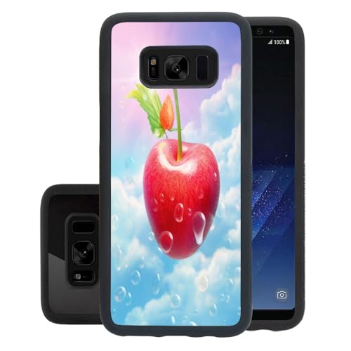 CHUANSHI Handyhülle für Samsung Galaxy S8+ mit Rot Kirsch-BN394 Muster Stoßfest TPU Silikon Schutzhülle FHW von CHUANSHI