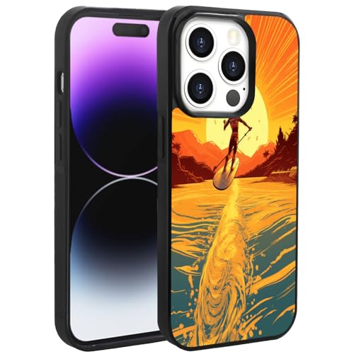 CHUANSHI Handyhülle für iPhone 14 Pro mit Wakeboard-BU322 Muster Stoßfest TPU Silikon Schutzhülle FHW von CHUANSHI