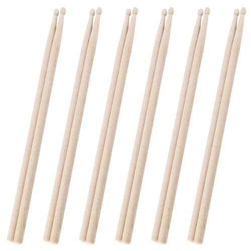 CHUIFAI 6 Paar Trommelstöcke 5A, klassische Ahornholz Drumsticks, 5A Schlagzeug Sticks Holz Spitze Drumsticks für Anfänger, Rock Band Musikinstrument Percussion Zubehör von CHUIFAI