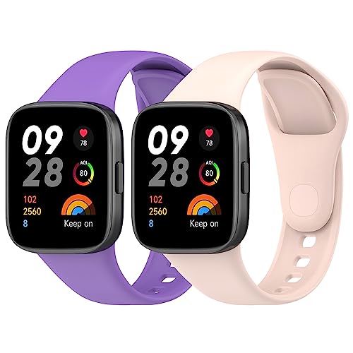 CHULN 2 Stücks Sportarmbänders Redmi Watch 3 Armbänd, Weiches und Atmungsaktives Silikonarmband Kompatibel mit Xiaomi Redmi Watch 3 Armbands Ersatzbändern von CHULN