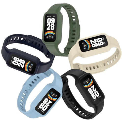 CHULN 5 Stücks Armband Kompatibel mit Xiaomi Smart Band 9 Active/Redmi Smart Band 3, Verstellbares Wasserdicht Sport Weiches Silikon Armbänder für Xiaomi Mi Band 9 Active. CHULN 5 Stücks Armband Kompatibel mit Xiaomi Smart Band 9 Active/Redmi Smart Band 3, Verstellbares Wasserdicht Sport Weiches Silikon Armbänder für Xiaomi Mi Band 9 Active. von CHULN