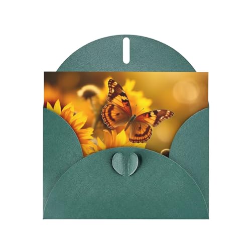 CHUNMINW Grußkarte mit Sonnenblumen- und Schmetterlingsdruck, modische Party-Einladungen, Grußkarte mit Umschlag, 12,7 x 17,8 cm (1 Karte) von CHUNMINW