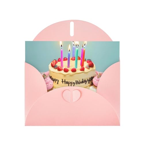 CHUNMINW Happy Birthday Big Cake Print Party Einladungen Grußkarte mit Umschlag 12,7 x 17,8 cm (1 Karte) Modische Geburtstagskarte von CHUNMINW