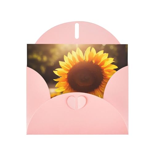 CHUNMINW Herzförmige Sonnenblumen-Druck, modische Party-Einladungskarte mit Umschlag, 12,7 x 17,8 cm (1 Karte) von CHUNMINW