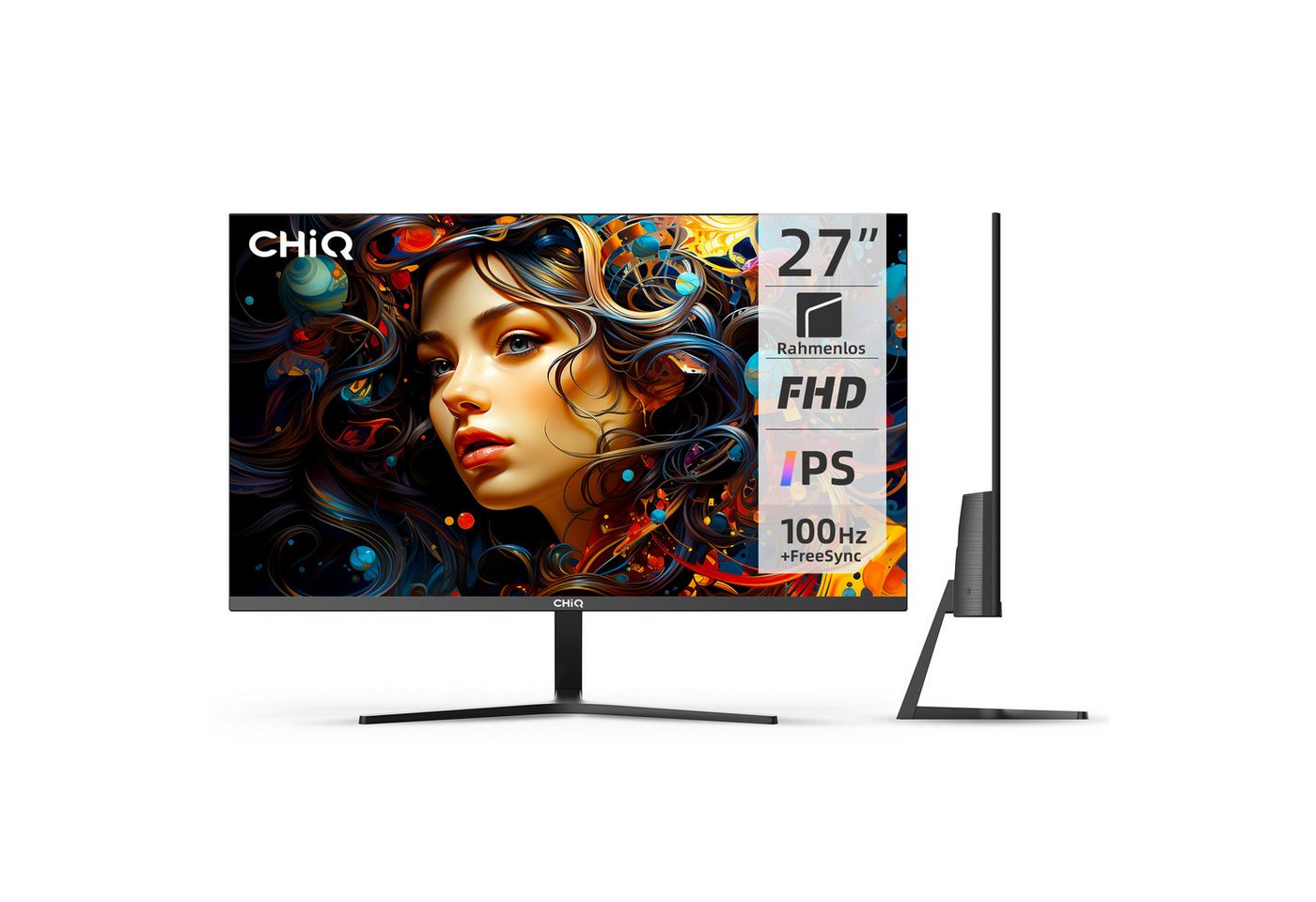 CHiQ 27F650R LED-Monitor (FPS/RTS-Spiel Profile verschieben, Lautsprecher, Low Blue Mode) von CHiQ