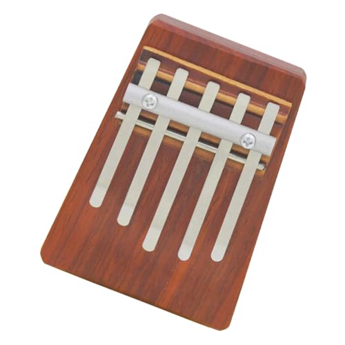 CIMAXIC 1 Stück Tragbarer Daumen Klavier Langlebige Kalimba Finger Piano 5 Schlüssel Kalimba (rötlich) von CIMAXIC