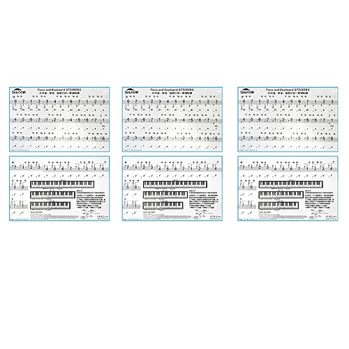 CIMAXIC 3 Blätter Anfänger Lernen Praktische Klavier-tastatur-aufkleber Einfache Abziehbilder von CIMAXIC