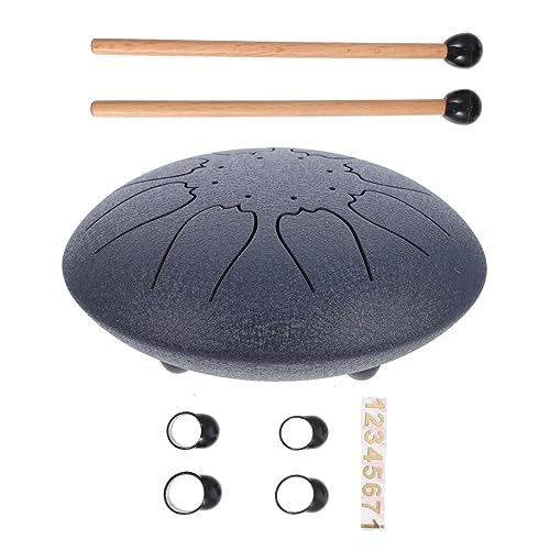 CIMAXIC 8 Ton Zungentrommel Set Stilvolle Stahlzungentrommel Für Und Erwachsene Ethereal Drum Mit Tragbaren Trommelsticks Dunkelblau Musikinstrument Für Meditation Und von CIMAXIC