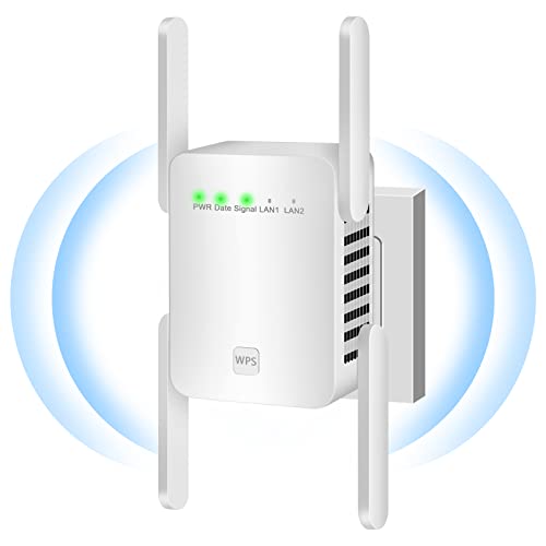 CINAMON WLAN Verstärker, Ultraxten WLAN Repeater mit LAN Ethernet, 2.4GHz WiFi Verstärker mit 4 Antennen, WPS, Compatible with 99% Standard Routers, Deckt bis zu 200 m² und 35 Geräte ab von CINAMON