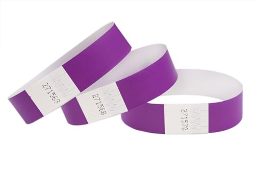 CINTAPUNTO Einlassbändchen Papier - Eintrittsbänder Party/Festival/Club - Bändchen Einlass und Eintritt - Papier Armband für Veranstaltungen - Party Bänder, Club Armbänder - 100 Stück - Purple von CINTAPUNTO