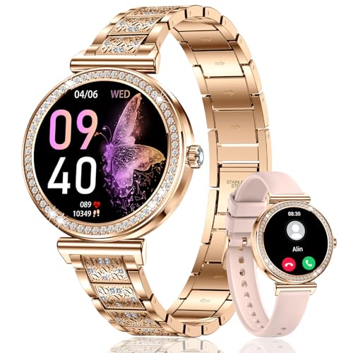 CIVO Smartwatch Damen Telefonfunktion Fitnessuhr: Sport Fitness Tracker Smartwatch Kompatibel Android iOS - Blutdruckmessung Pulsuhr Smart Watch Roségold Wasserdicht von CIVO