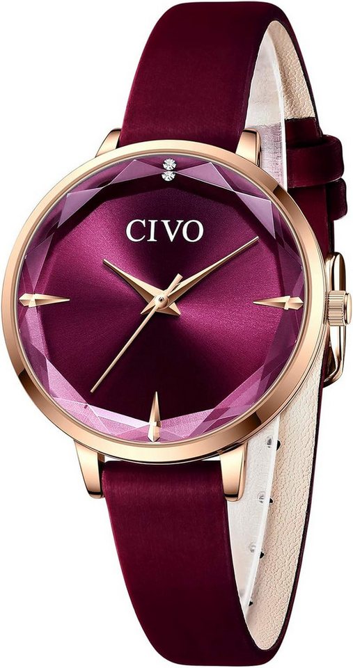 CIVO Stilvolles Design Watch, Exquisite Damenuhren: 3D-Diamantschneideglas, Japanisches Quarzwerk von CIVO