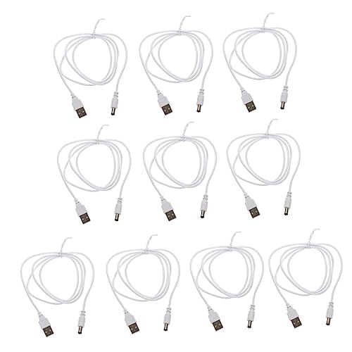 CIYODO 10St USB zu dc Kabel USB-Kabel USB-zu-DC-Ladekabel elektrisches Kabel Y-Kabel c Ladekabel Charger Ersatz-DC-Ladekabel Kupfer Weiß von CIYODO