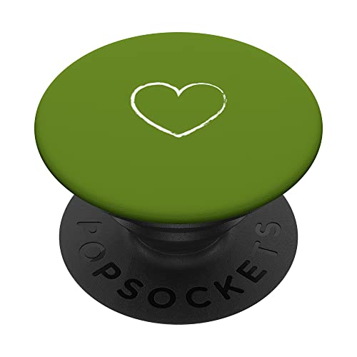 Herz Olive Drab Green PopSockets mit austauschbarem PopGrip von CJ Merch