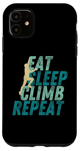 Hülle für iPhone 11 Lustiger Kletterer zum Bergsteigen Eat Sleep Climb Repeat von CJans Design