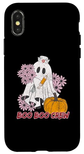 Hülle für iPhone X/XS Boo Boo Crew Krankenschwester Halloween Ghost - Lustiges Krankenschwester-Design von CJans Design