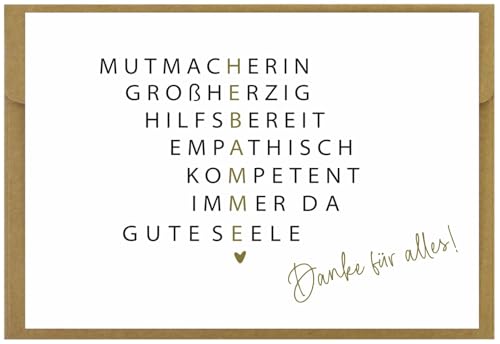 CL&MH Postkarte Hebamme - Danke für alles! | Postkarte mit Goldfolie | Dankeschön Hebamme | Abschiedsgeschenk Hebamme | Danke Geschenk Hebamme von CL&MH