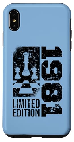 Hülle für iPhone XS Max Schach Jahrgang 1981 Geburtstag Schachfiguren Schachspieler von CLICK-HERE for more Chess-game Birthday Shirts