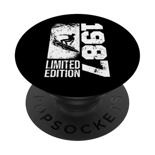 Surfen Jahrgang 1987 geboren Geburtstag Surfing Surfer PopSockets Klebender PopGrip von CLICK-HERE for more Surfing Birthday Shirts