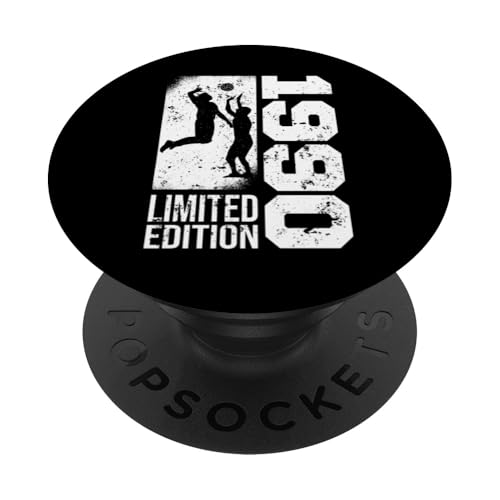 Volleyball-Spieler game Vintage 1990 Geburtstag Volleyball PopSockets mit austauschbarem PopGrip von CLICK-HERE for more Volleyball Birthday Shirts