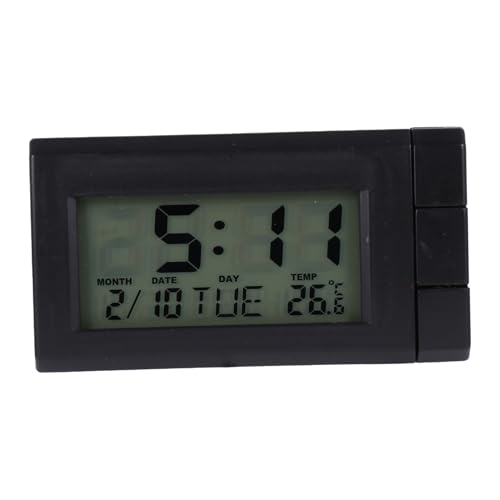 CLISPEED 1stk Auto-thermometer Voltmeter Uhr Auto Temperaturanzeige Monitor Bindestrich Messgerät Digitales Thermometer Auto Leuchtthermometer Black Abs von CLISPEED