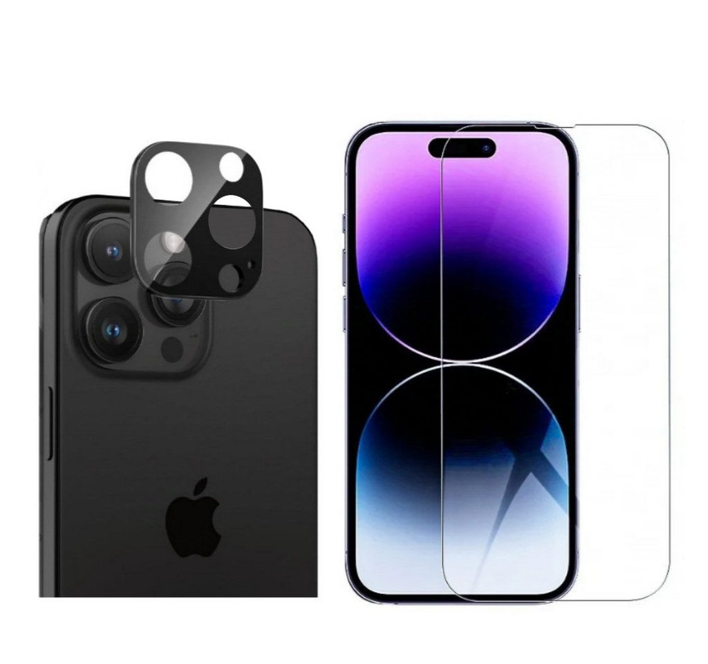 CLM-Tech Displayschutzglas 1X Schutzfolie für iPhone 16 Pro Max Panzerfolie 1X Kameraschutz für iPhone 16 Pro Max 6,9 Zoll, 2er Set Kameraglas Panzerglas Displayschutz 9H Glas, 2 Stück, Unterstützt Fingerabdruck-ID von CLM-Tech