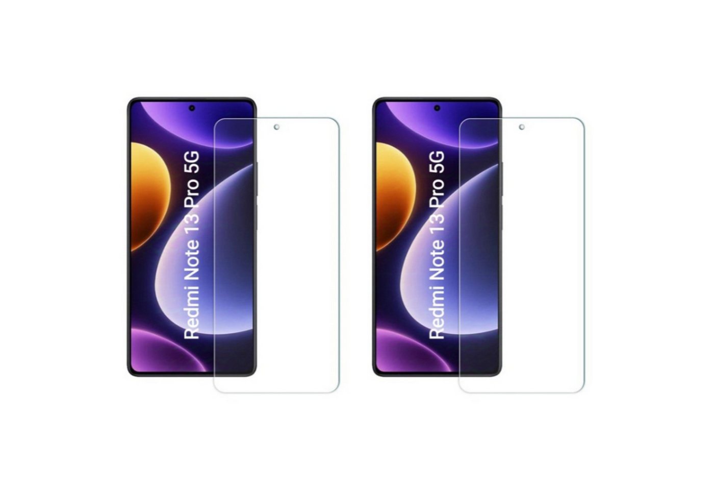 CLM-Tech Displayschutzglas 2x Schutzfolie für Xiaomi Redmi Note 13 Pro 5G - Panzerfolie für Xiaomi Redmi Note 13 Pro 5G, Xiaomi Redmi Note 13 Pro 5G Panzerglas Folie - Anti-Fingerabdruck und kratzfest -, 2 Stück, Kristallklar von CLM-Tech