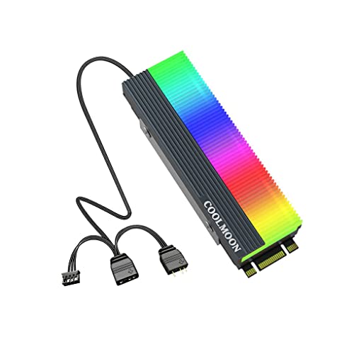 CLSSLVVBN COOLMOON SSD Kühlkörper Kühlung ARGB 5V 3PIN Festplattenkühler Wärmeableitung Kühler Aluminiumlegierung LED Licht Home PC von CLSSLVVBN