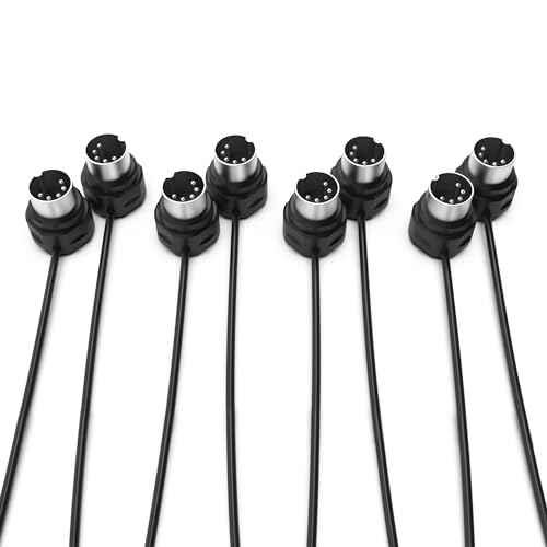 CME MIDI-Kabel 4er-Pack - 3FT / 90cm, 5-pin DIN, Low-Profile - Gespiegelte 45-Grad abgewinkelte Ultra-Thin-Stecker für kompakte Räume - Ideal für MIDI-Interface, Pedalboard, Keyboard von CME