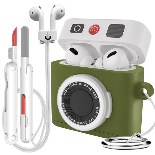 Anti-Fall Kameratasche für Airpods 4. Generation mit Schlüsselanhänger, lustige Hartsilikon-Ohrhörer-Hüllen kompatibel mit Airpod 4, wasserdichte Kopfhörer-Schutzhülle mit Reinigungsset, kabelloses Anti-Fall Kameratasche für Airpods 4. Generation mit Schlüsselanhänger, lustige Hartsilikon-Ohrhörer-Hüllen kompatibel mit Airpod 4, wasserdichte Kopfhörer-Schutzhülle mit Reinigungsset, kabelloses von CMGOE