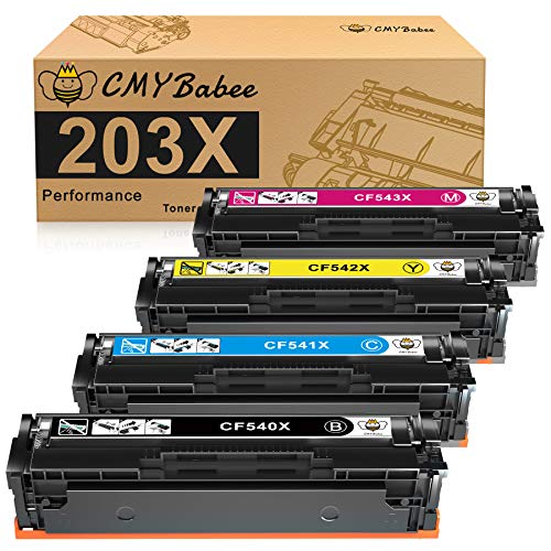 CMYBabee 203X Kompatibel für HP M281fdw Toner, Kompatibel für HP 203X Toner Color Laserjet Pro MFP M281fdw M254dw M281fdn M254nw M280nw M281cdw M254dn M281 M254 M280 CF540X CF540A (4 Pack) von CMYBabee