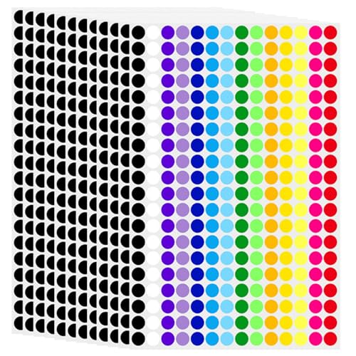 2800 PCs/Set 12,7 mm Punktaufkleber, 14 Farben kleine Aufkleber, Preisaufkleber für Flohmarktverkauf, Polka Round -Farb -Coding -Labels Aufkleber für Kleinkinder Klassenzimmer -Kücher Klassifizi von CNAFGBGG