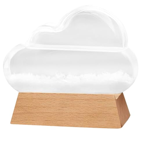 Stormglas Wetterwetter Vorhersage Wolkenform Sturmglas Wetter Prädiktor mit Holzbasis Dekorative Wetterstation Flasche Ornament für Büro Wohnkultur Geschenk von CNAFGBGG