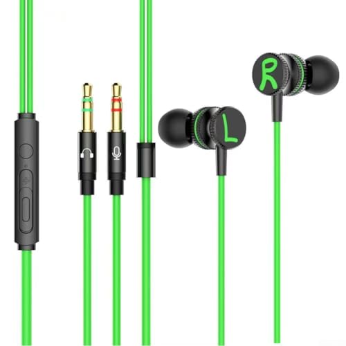 CNANRNANC 1 x Kopfhörer, 3,5 mm, Audio-Headset, Musikhören, Computer-Headset (grün) von CNANRNANC