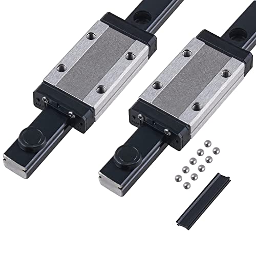 CNCYEAH 2 Stück MGN12H 200 mm Miniatur Lineare Schienenführung mit MGN12H Edelstahl Wagenblock, Linearführung Schiene für 3D-Drucker und CNC (MGN12 H-Type) von CNCYEAH