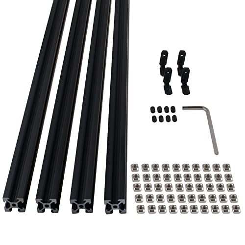 CNCYEAH 4 Stück V Typ Systemprofile 2020 1000mm Aluminiumprofil Extrusions Eloxierte Linearschiene+4pcs L-Winkelsteckverbinder+50pcs T-Mutter+1pcs Schraubenschlüssel für 3D-Drucker und CNC DIY von CNCYEAH