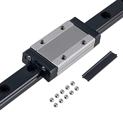 CNCYEAH Lineare Schienenführung, MGN9H 250mm Schiene Miniatur-Linearführung mit MGN9H Edelstahl Schlossblock für CNC XYZ DIY Graviermaschine (Schiene + MGN9 H-Type) von CNCYEAH