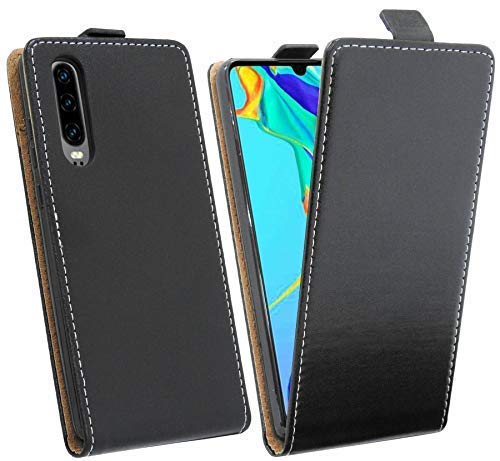 cofi1453® Flip Case kompatibel mit Huawei P30 Handy Tasche vertikal aufklappbar Schutzhülle Klapp Hülle Schwarz von COFI 1453