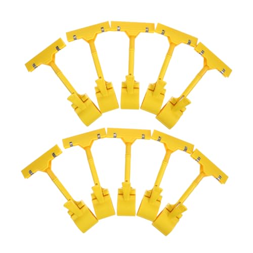 COHEALI 10st Preisschildhalter Supermarktschilder Schwenkbare Clips Schilderhalter Halter Für Schilderclips Tags Anzeigen Warenzeichen Lebensmittel-clip-schilder Ausstellungsclip Pp Yellow von COHEALI