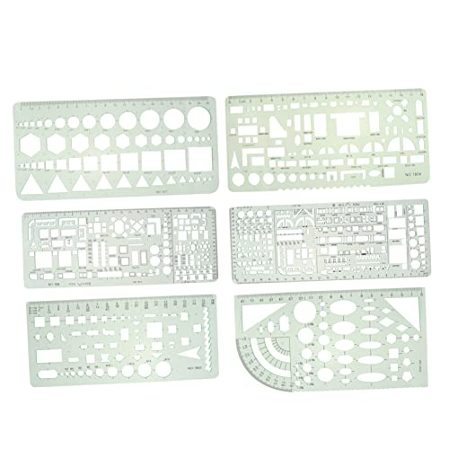 COHEALI 6st Mathematisches Zeichenlineal Geometrische Vorlagen Lineale Lineal Für Baumalerei Baumessschablone Schablonenlineale Messen Vorlagen Für Geometrische Zeichnungen Green Plastik von COHEALI