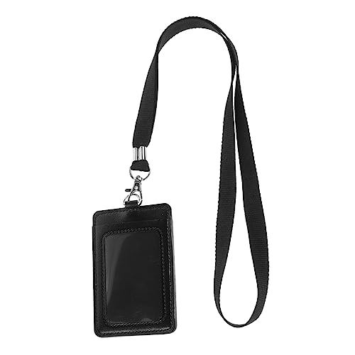 COHEALI Ausweishalter aus kartenclip card sleeves document holder kartenset svarowksy ID-Inhaber Pass Abzeichen vertikaler ID-Kartenhalter Passbeutel Abzeichen Fall Black von COHEALI