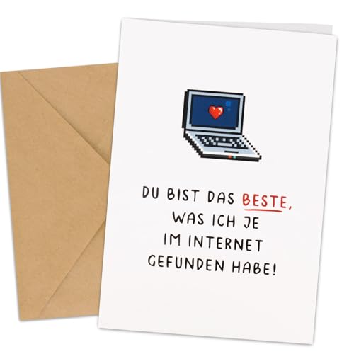 COLOFALLA Liebe Karte mit Umschlag Klappkarte Valentinstag Karten Geschenk für Ihn Sie Frauen Männer Jahrestag Valentinstagskarte Hochzeitskarte Ehemann Ehefrau Paare von COLOFALLA