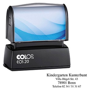 COLOP Textstempel, individualisierbar EOS 20 selbstfärbend blau, schwarz, rot ohne Logo von COLOP