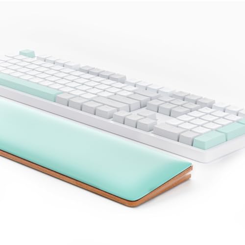 COLORCORAL Handgelenkauflage für Computertastatur, strapazierfähige Leder-Handgelenkstütze mit Memory-Schaum, ergonomische Holz-Armlehne, Handgelenkpolster zum Tippen, Schmerzlinderung, Komfort für von COLORCORAL