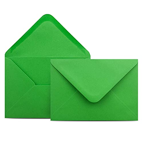 150 Briefumschläge DIN C6 Grün - 11,4 x 16,2 cm - Kuverts mit 100 g/m² Nassklebung spitze Klappe - Umschläge ohne Fenster - Colours-4-you von COLOURS 4-YOU by Glüxx-Agent