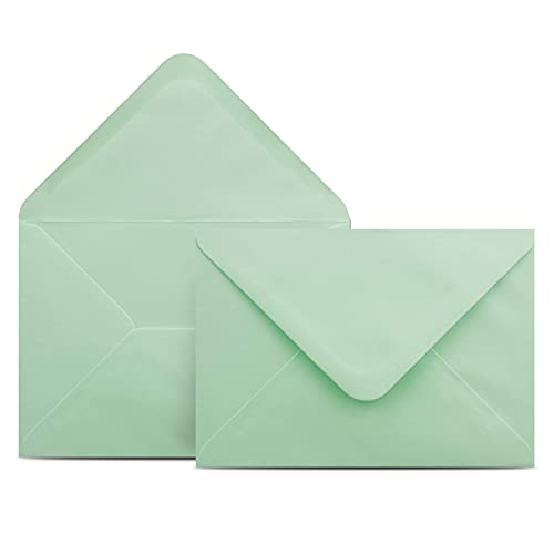 250 Briefumschläge DIN C6 Mintgrün Grün - 11,4 x 16,2 cm - Kuverts mit 100 g/m² Nassklebung spitze Klappe - Umschläge ohne Fenster - Colours-4-you von COLOURS 4-YOU by Glüxx-Agent