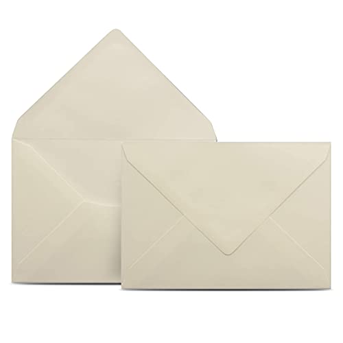 300 Briefumschläge DIN C6 Creme - 11,4 x 16,2 cm - Kuverts mit 90 g/m² Nassklebung spitze Klappe - Umschläge ohne Fenster - Colours-4-you von COLOURS 4-YOU by Glüxx-Agent