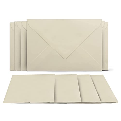 300 Klappkarten mit Umschlägen Set Creme - DIN A6 Blanko Doppelkarten 14,8 x 21 cm (160 g/m²) - DIN C6 Umschlag 11,4 x 16,2 cm (100 g/m²) Nassklebung - Grußkarten Einladungskarten Hochzeit von COLOURS 4-YOU by Glüxx-Agent