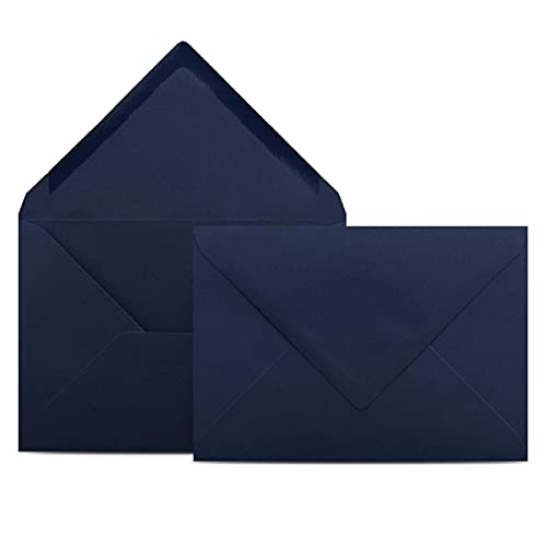 500 Briefumschläge DIN C6 Dunkelblau Blau - 11,4 x 16,2 cm - Kuverts mit 80 g/m² Nassklebung spitze Klappe - Umschläge ohne Fenster - Colours-4-you von COLOURS 4-YOU by Glüxx-Agent