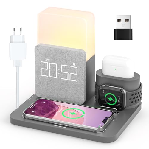 Wireless Charger, COLSUR 3 in 1 Induktive Ladestation 15W Kabelloses Ladegerät für i Watch Series SE 7 6 5 4 3 2, AirPods Pro 2, Drahtloses Ladegerät für i Phone 14, 13 Pro Max, 13 Mini, 12 Pro Max von COLSUR